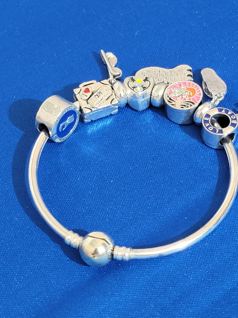 Princess Cruise Blue and Pink Summer Charm Bracelet
